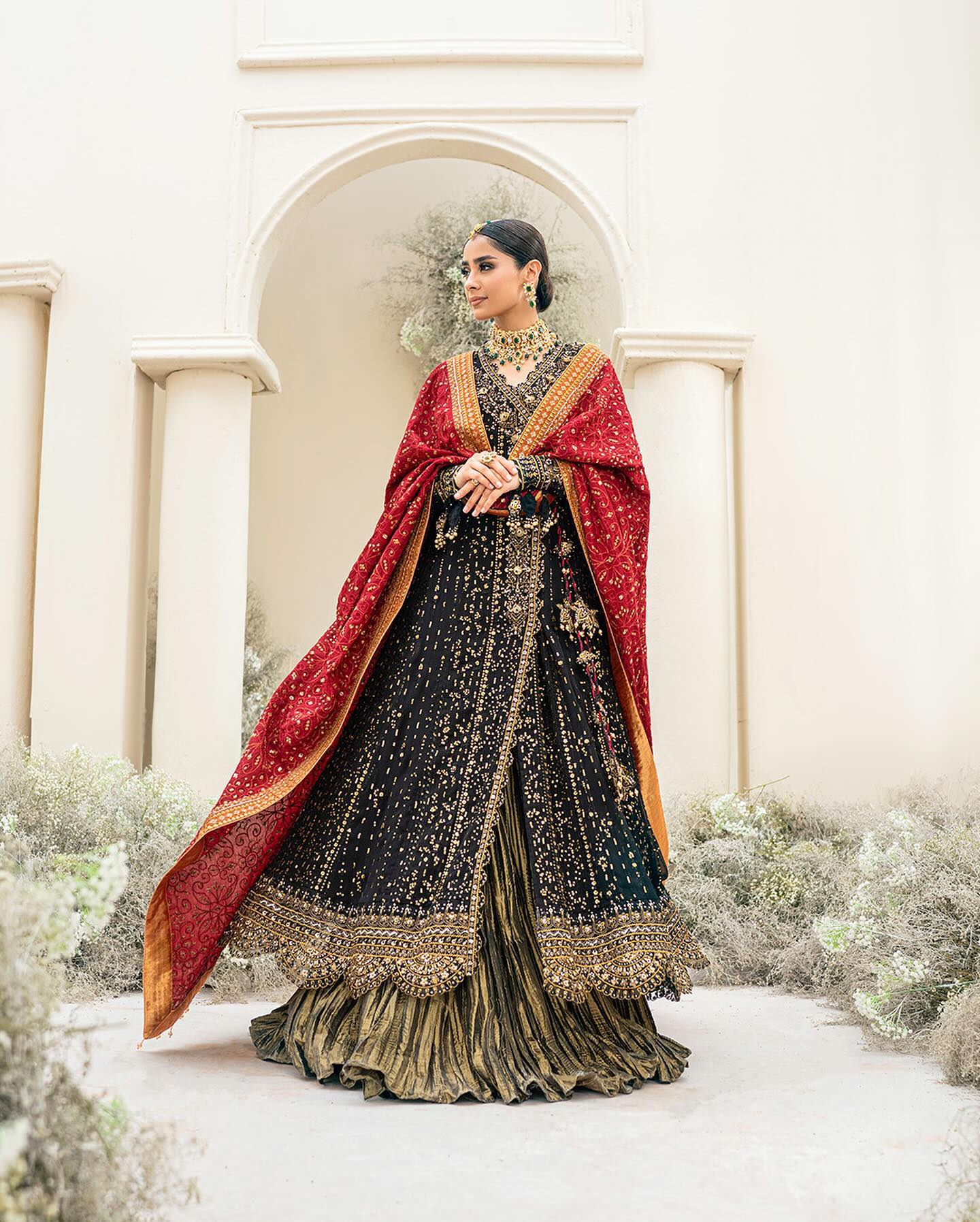 AIK ATELIER Luxury Chiffon Unstitched Embroidered Collection Look 01