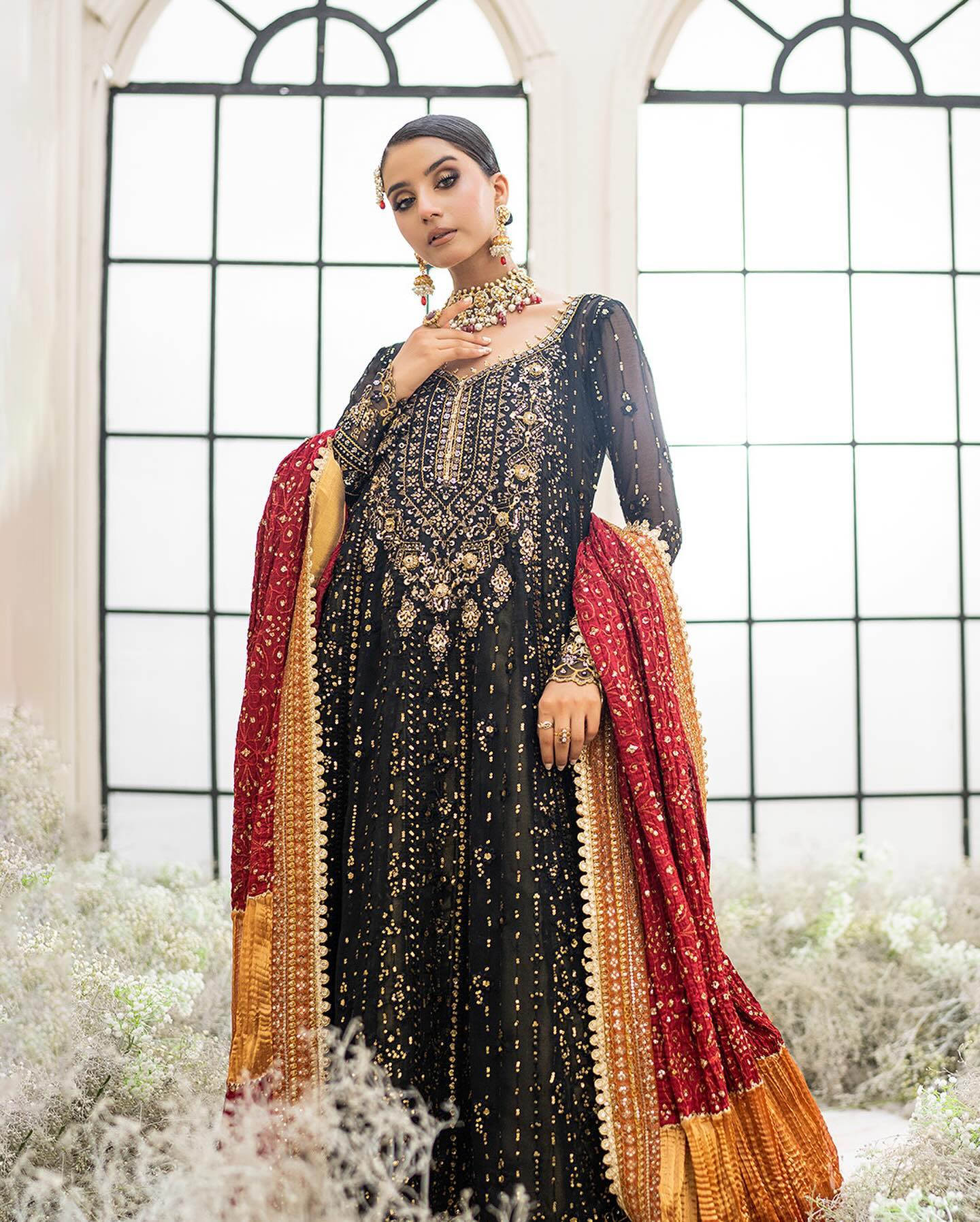 AIK ATELIER Luxury Chiffon Unstitched Embroidered Collection Look 01