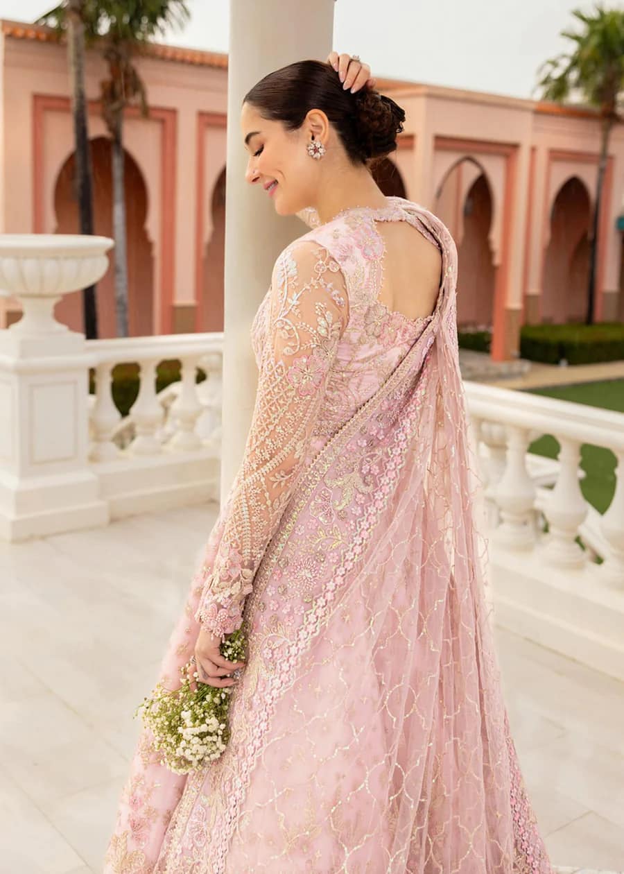 Faiza Saqlain Luxury Net Embroidered Unstitched With Hand Emblishment Ruzova-07