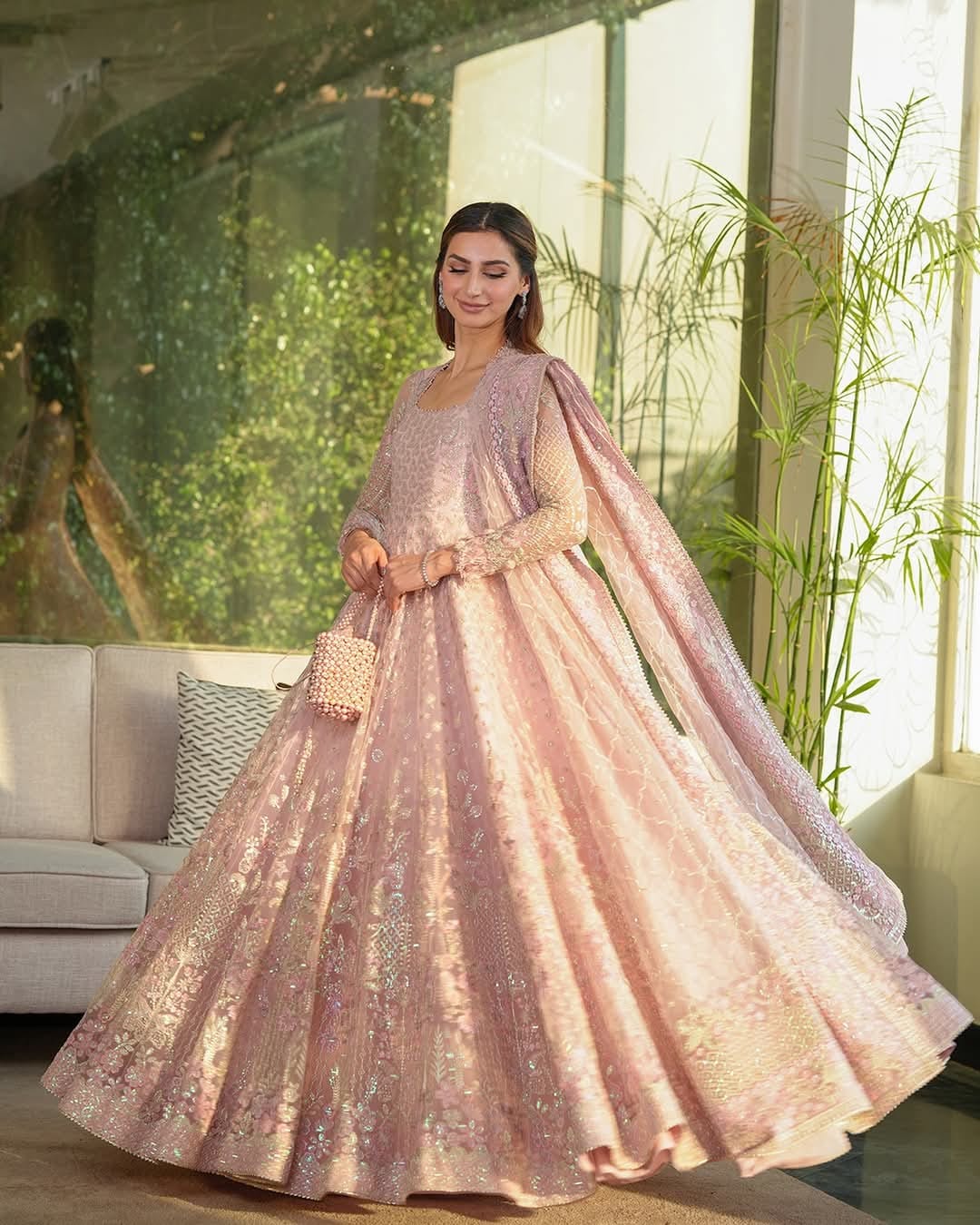 Faiza Saqlain Luxury Net Embroidered Unstitched With Hand Emblishment Ruzova-07