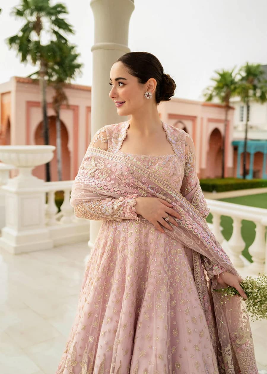Faiza Saqlain Luxury Net Embroidered Unstitched With Hand Emblishment Ruzova-07
