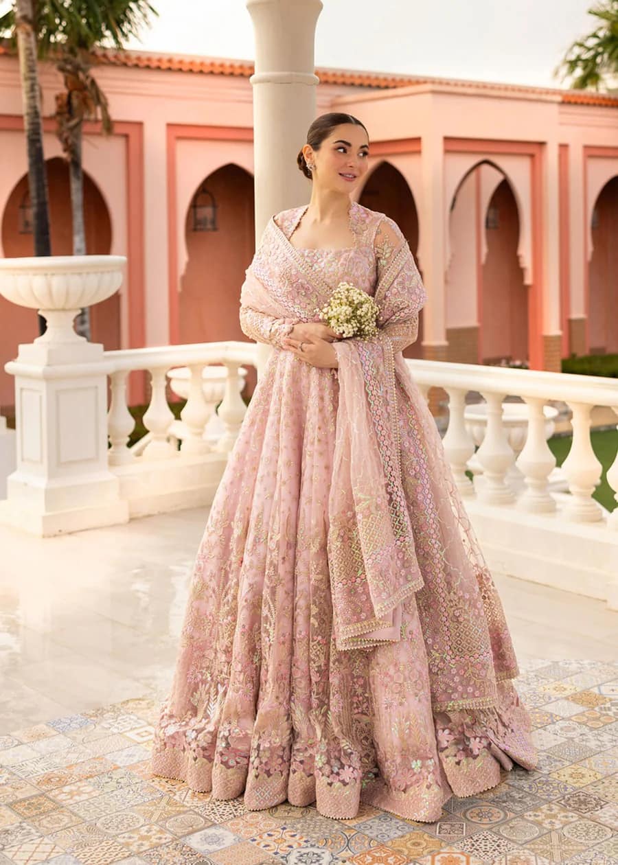 Faiza Saqlain Luxury Net Embroidered Unstitched With Hand Emblishment Ruzova-07