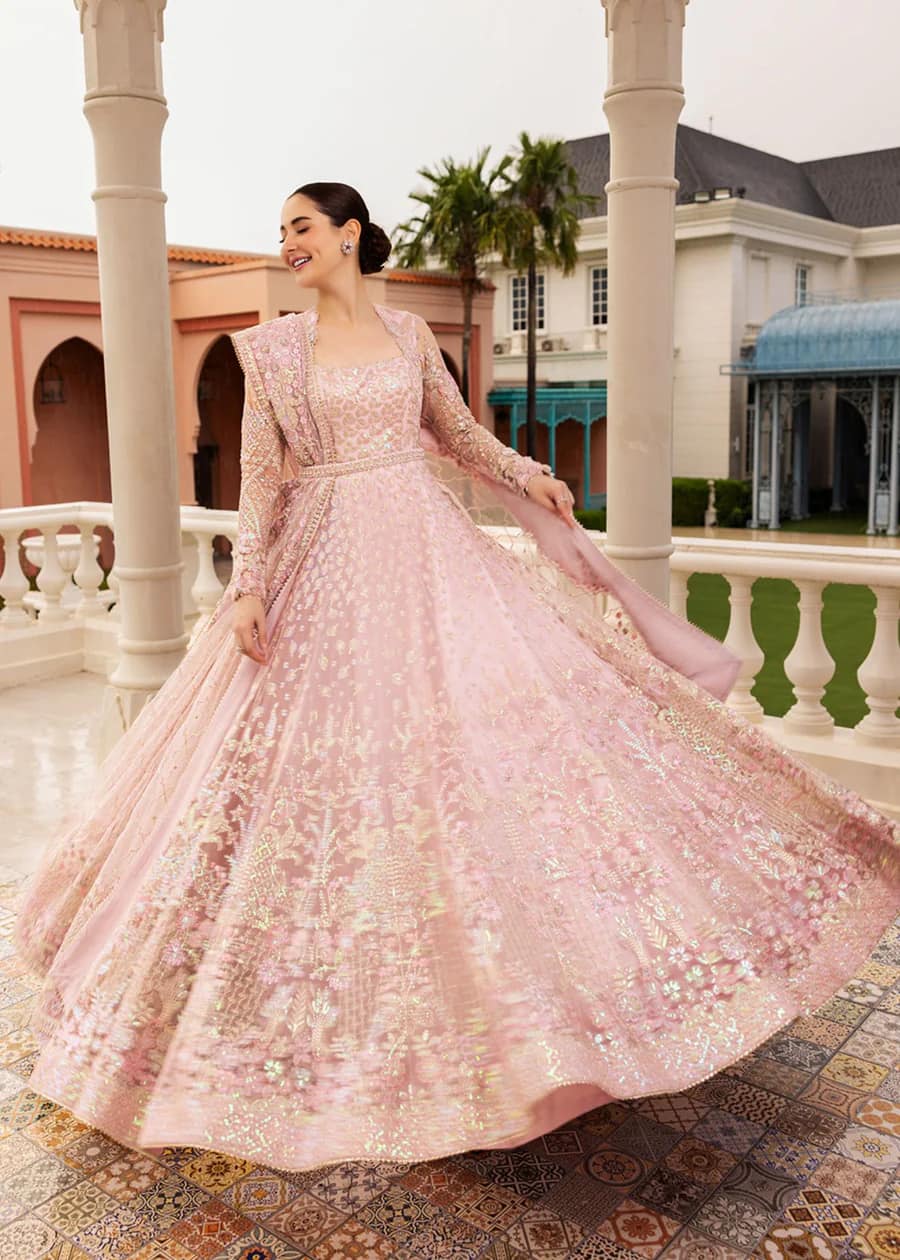 Faiza Saqlain Luxury Net Embroidered Unstitched With Hand Emblishment Ruzova-07