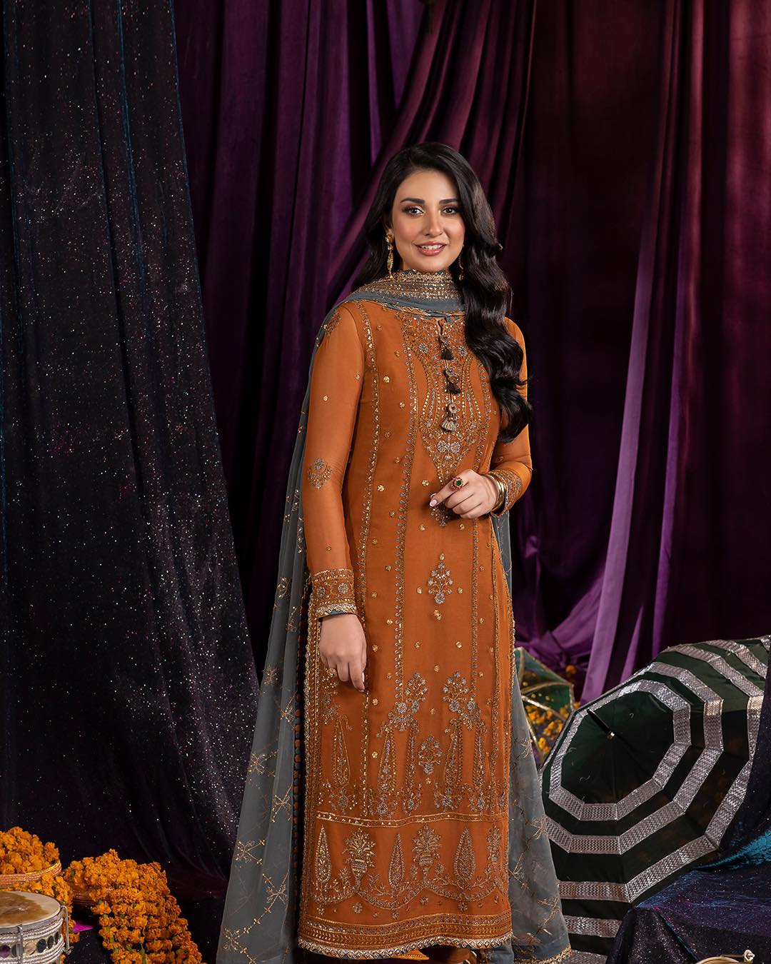Asim Jofa Luxury Embroidered Chiffon Collection AJDA - 15