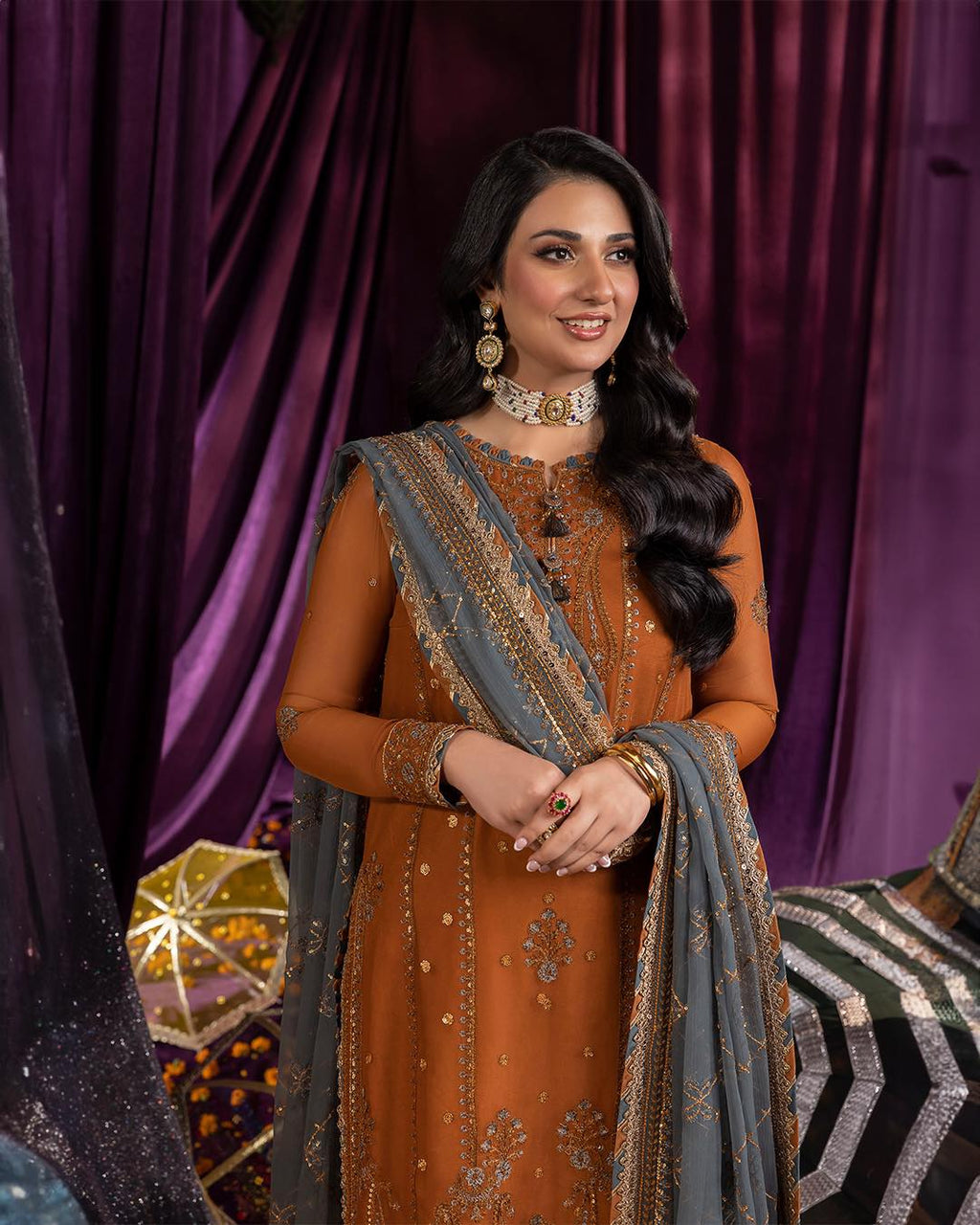 Asim Jofa Luxury Embroidered Chiffon Collection AJDA - 15