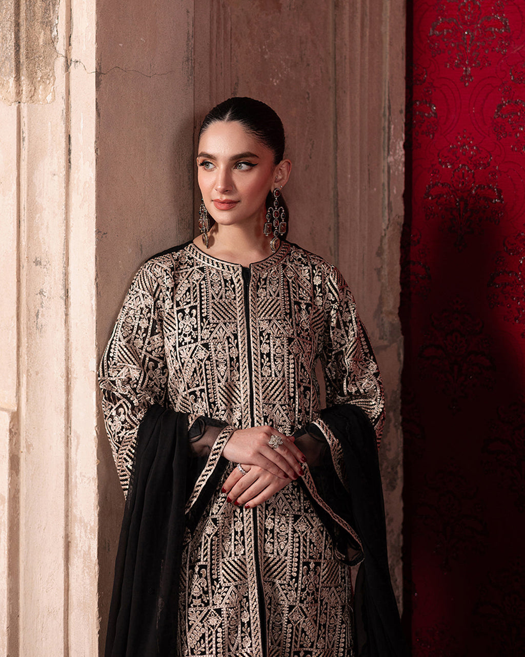 Azure Luxury Chiffon Embroidered Unstitched Collection Urban Muse
