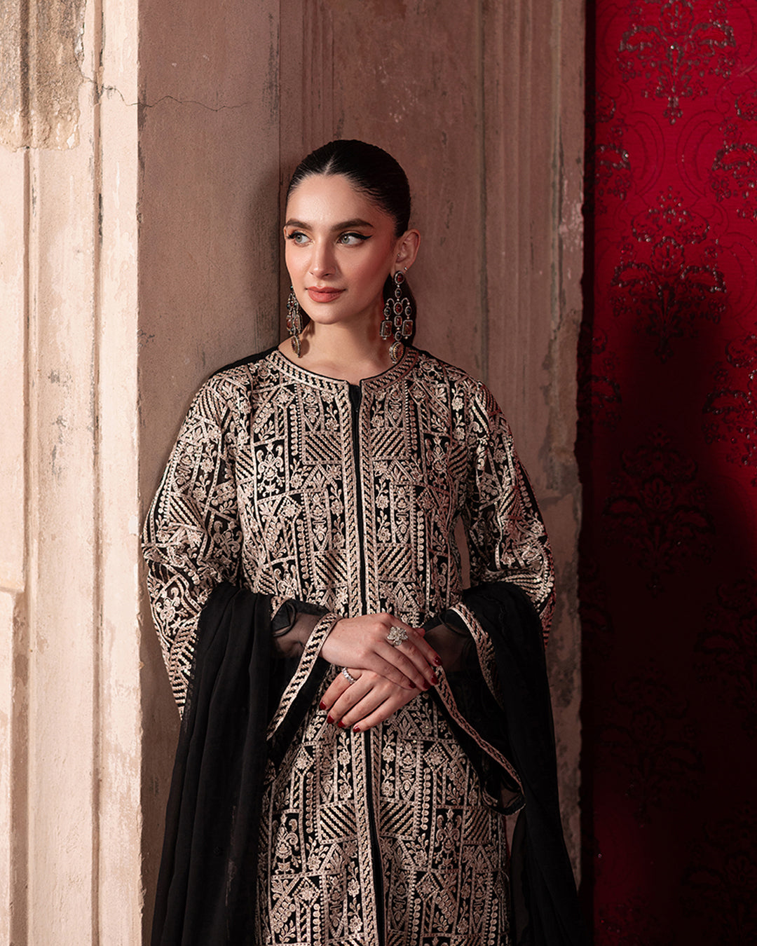 Azure Luxury Chiffon Embroidered Unstitched Collection Urban Muse