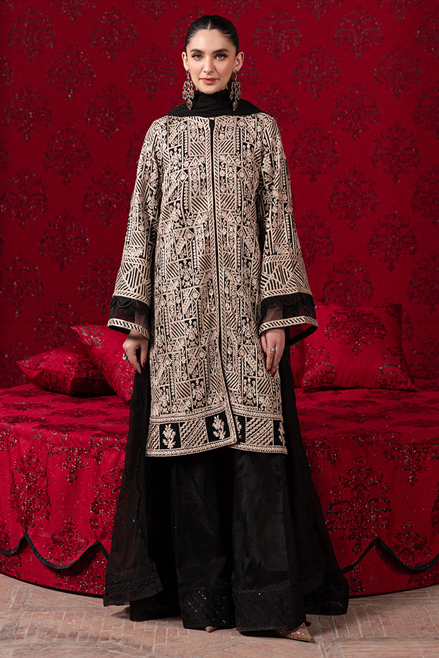 Azure Luxury Chiffon Embroidered Unstitched Collection Urban Muse