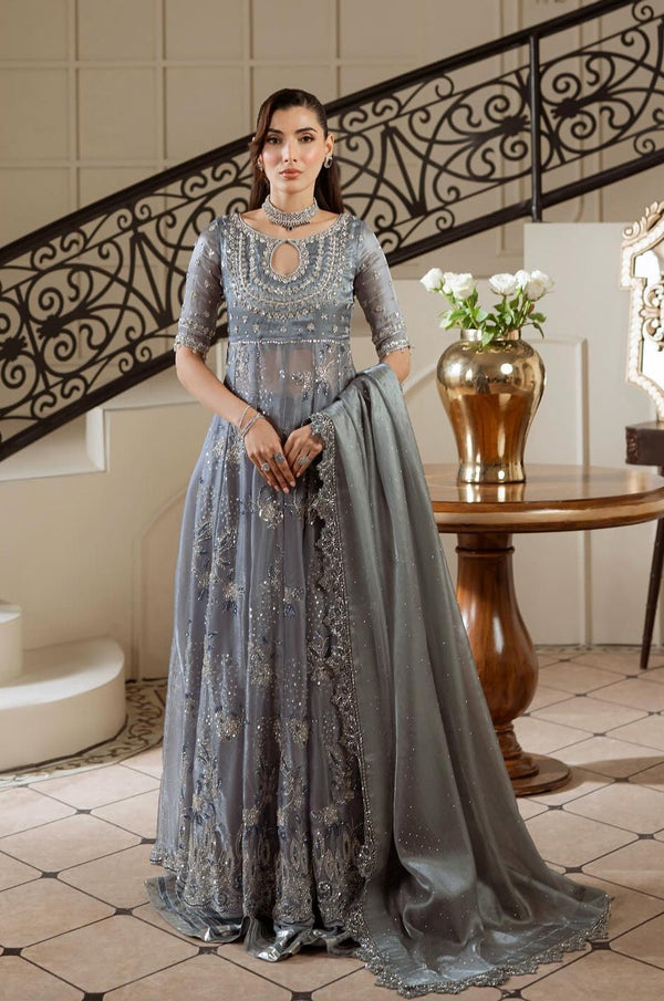 Sara Zara Luxury Organza Embroidered Unstitched 3 Piece - Rania