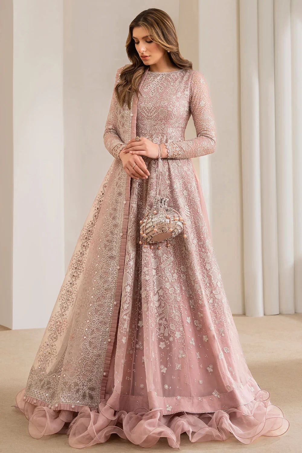 Jazmin Wedding Formal Net Embroidered Unstitched 3Pc Suit UC-3024
