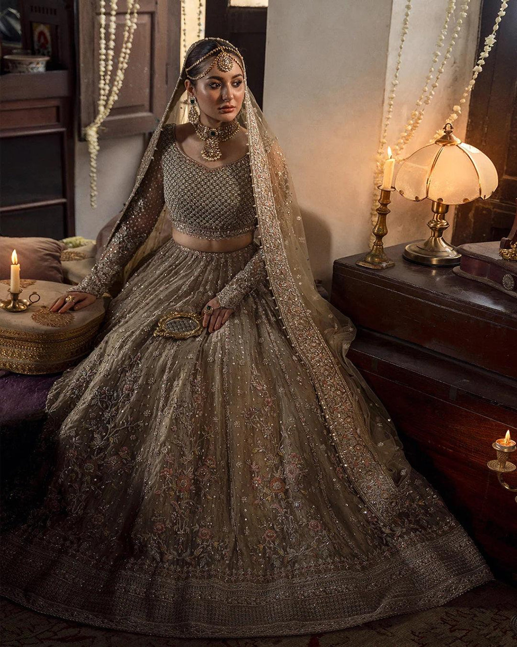 Faiza Saqlain Wedding Couture Net Embroidered 3 Pc Unstitched Collection MAH