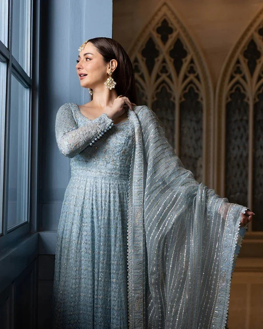 Faiza Saqlain Wedding Festive Net Embroidered Unstitched 3 Piece Miyah - 3 Pieces Net Embroidered - Zainabjees
