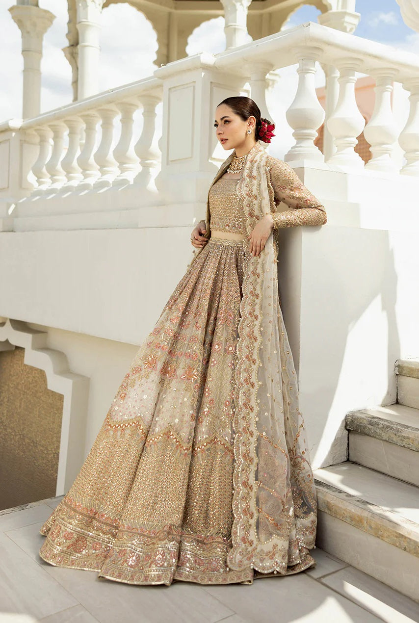 Faiza Saqlain Jemina - Luxury Net Embroidered 3 Piece Unstitched