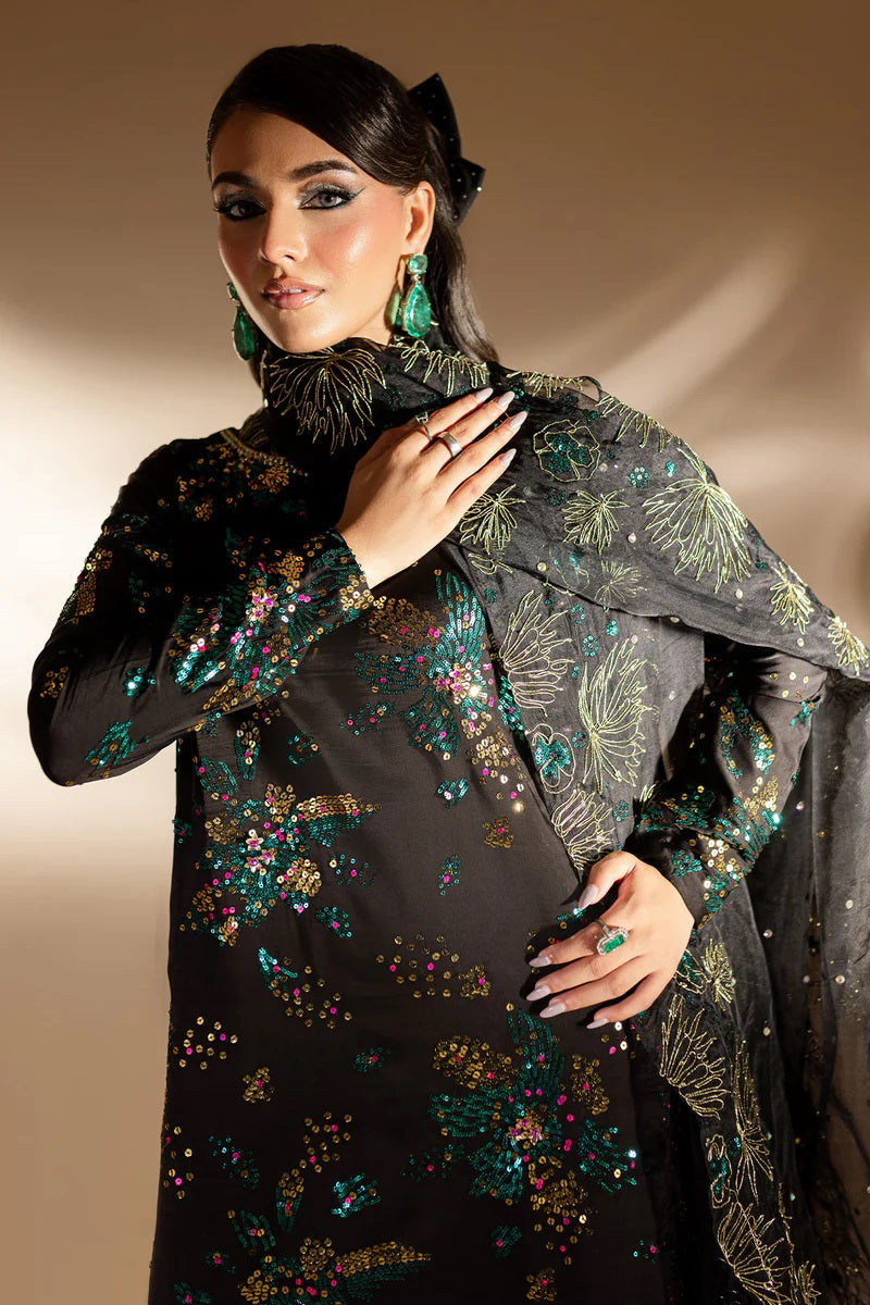 Nureh Luxury Raw Silk Unsticthed 3 Piece - TW-02 Golden Star Dust