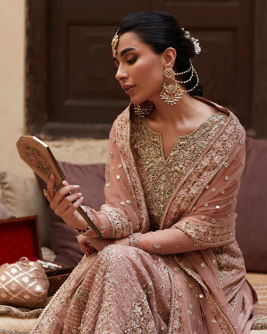 Faiza Saqlain Formals - Zeena Pure Chiffon Embroidered 3 Pieces Unstitched - 3 Pieces Organza - Zainabjees