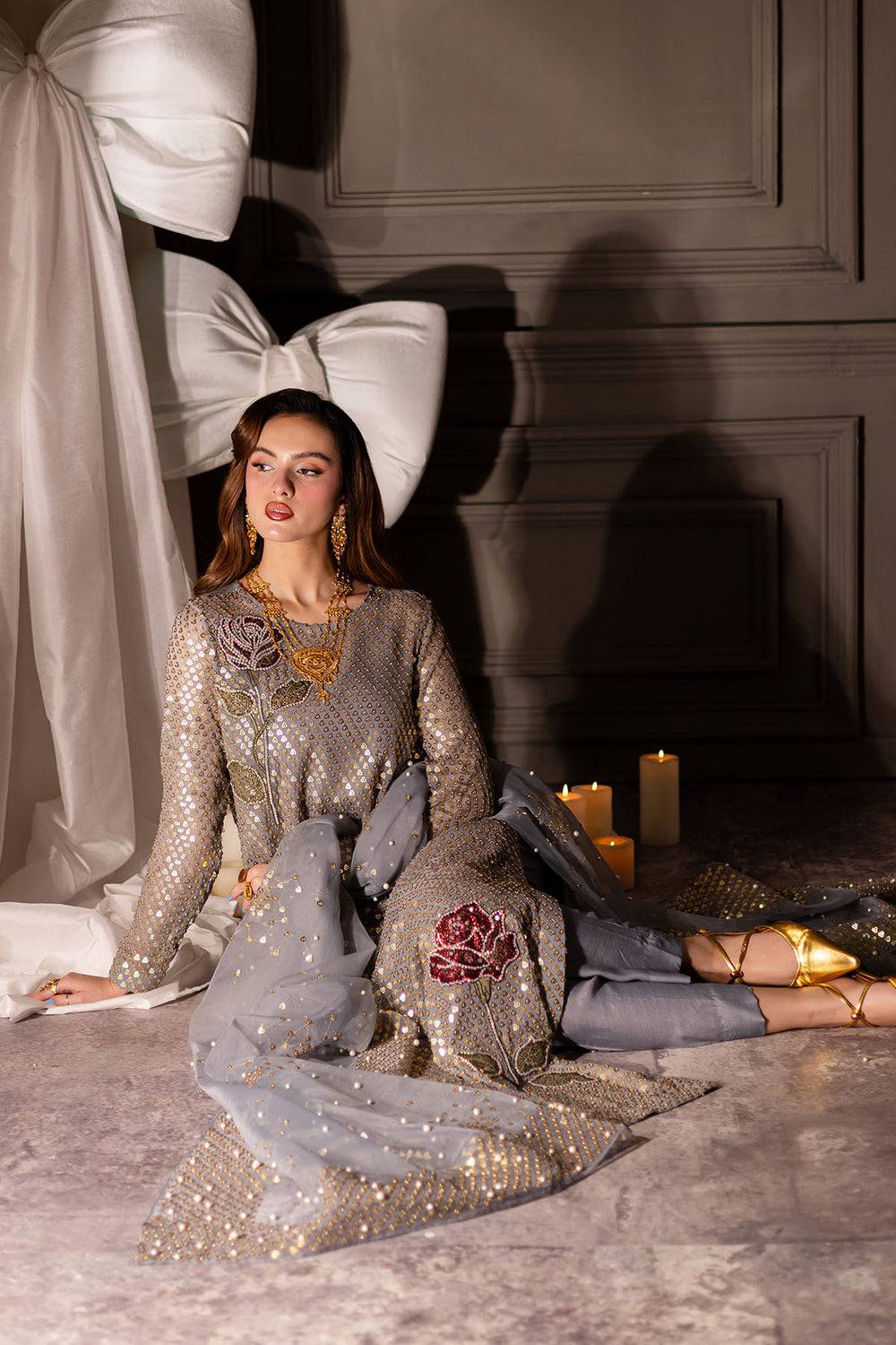 Nureh Luxury Chiffon Embroidered Unstitched Collection TW-16
