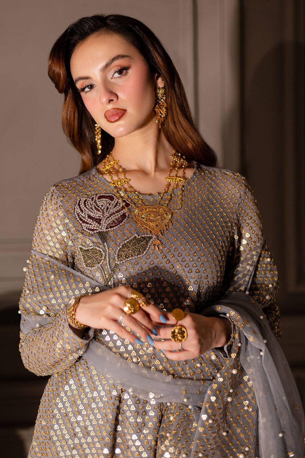 Nureh Luxury Chiffon Embroidered Unstitched Collection TW-16