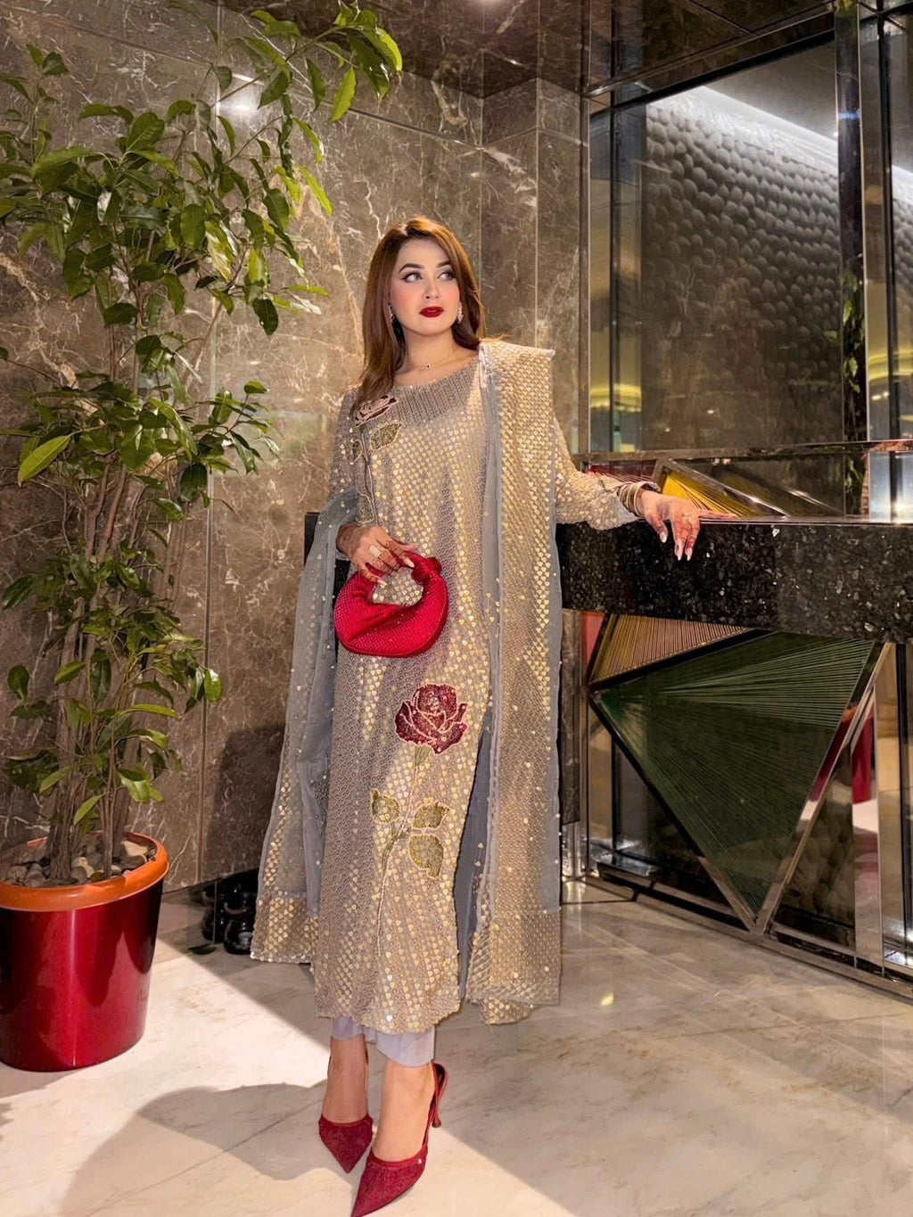 Nureh Luxury Chiffon Embroidered Unstitched Collection TW-16