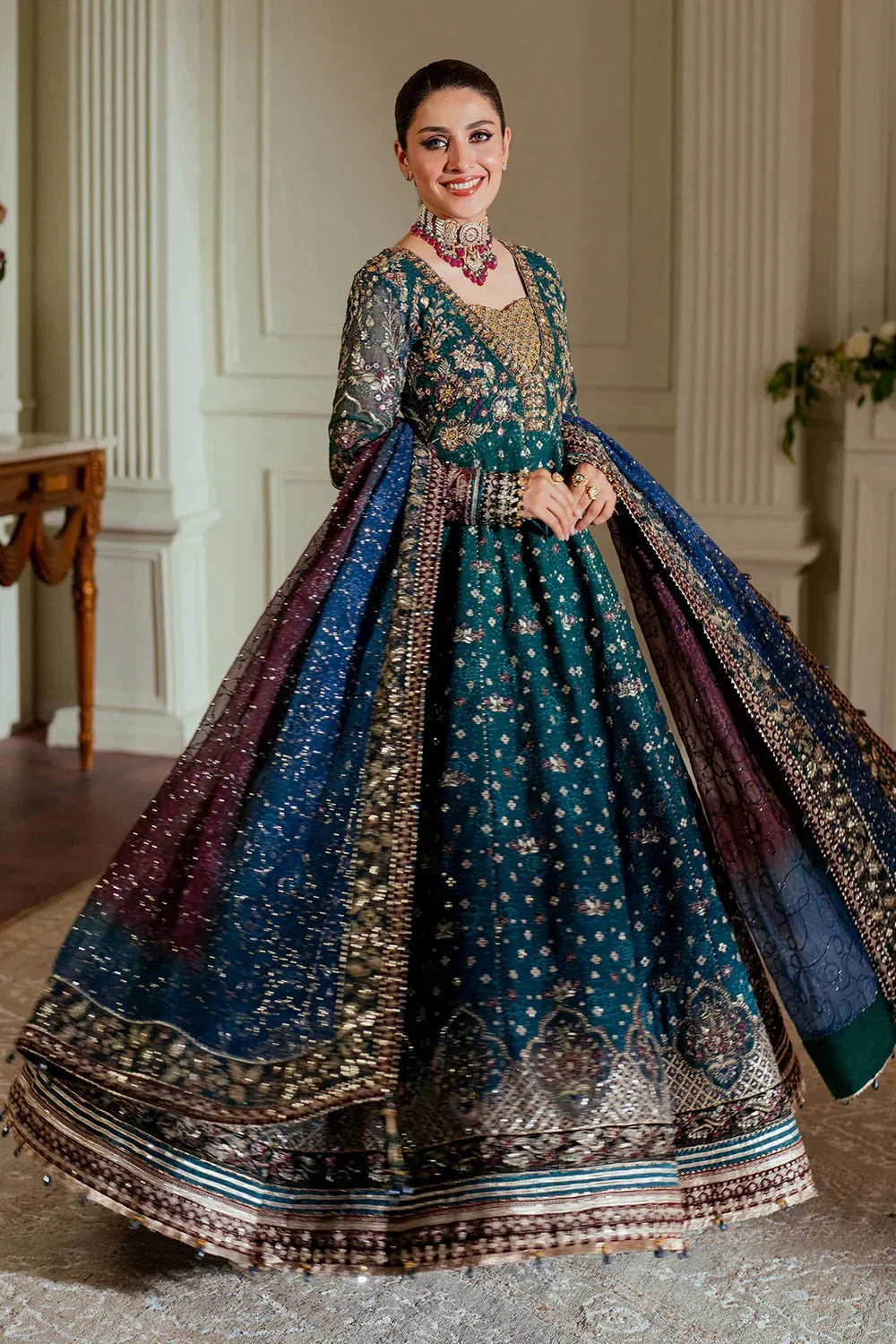 Baroque Luxury Chiffon Embroidered Unstitched  3 Piece CH13-03
