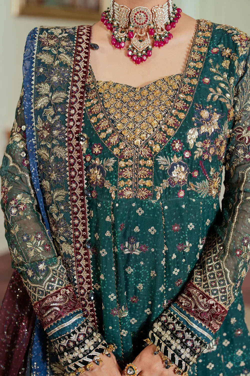 Baroque Luxury Chiffon Embroidered Unstitched  3 Piece CH13-03