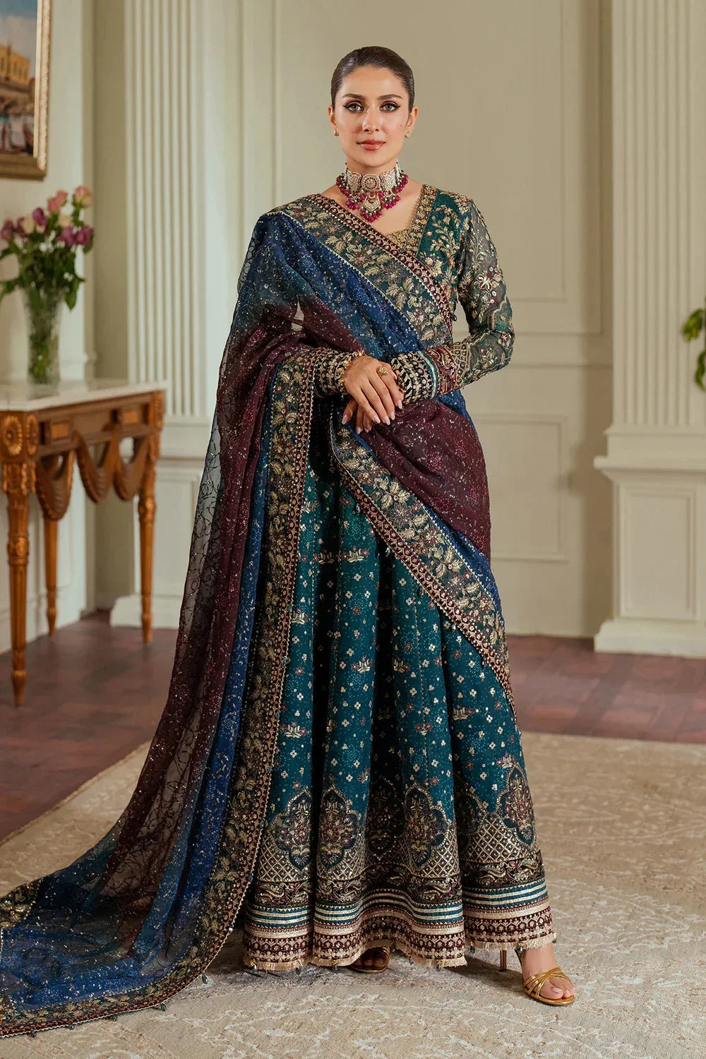 Baroque Luxury Chiffon Embroidered Unstitched  3 Piece CH13-03