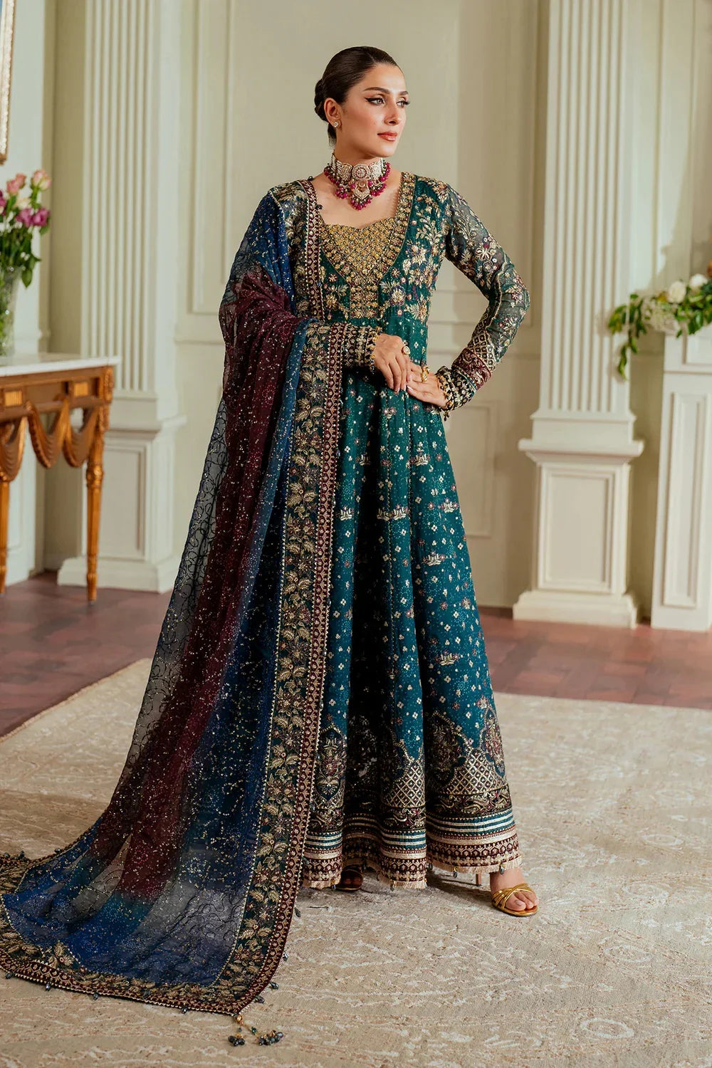 Baroque Luxury Chiffon Embroidered Unstitched  3 Piece CH13-03