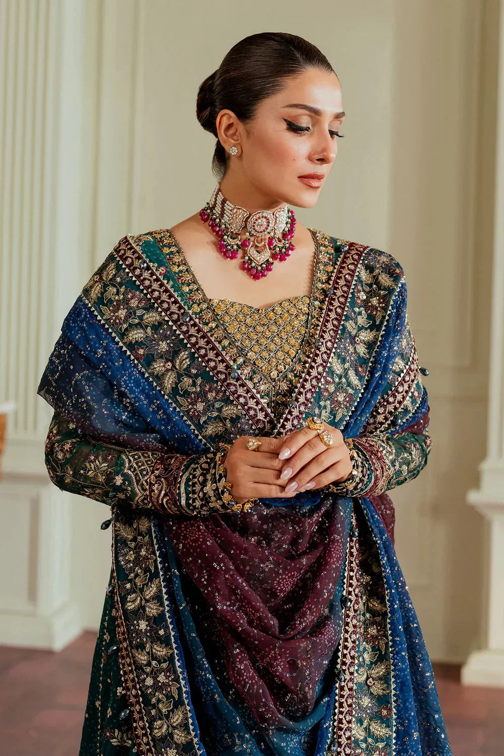 Baroque Luxury Chiffon Embroidered Unstitched  3 Piece CH13-03