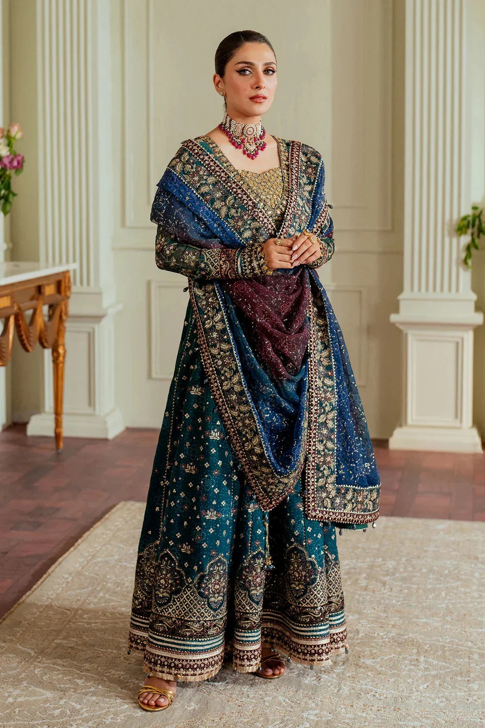 Baroque Luxury Chiffon Embroidered Unstitched  3 Piece CH13-03