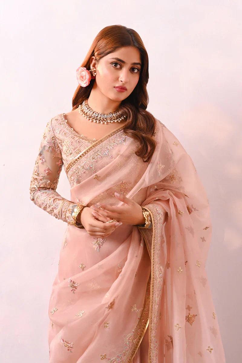Qalamkar Sahiba Organza Embroidered Unstitched Saree RANYA