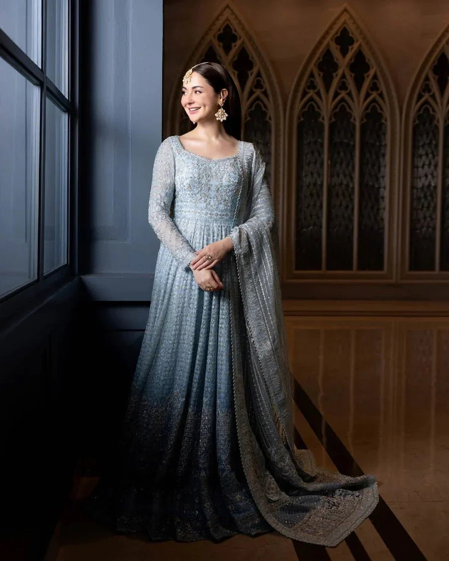 Faiza Saqlain Wedding Festive Net Embroidered Unstitched 3 Piece Miyah - 3 Pieces Net Embroidered - Zainabjees