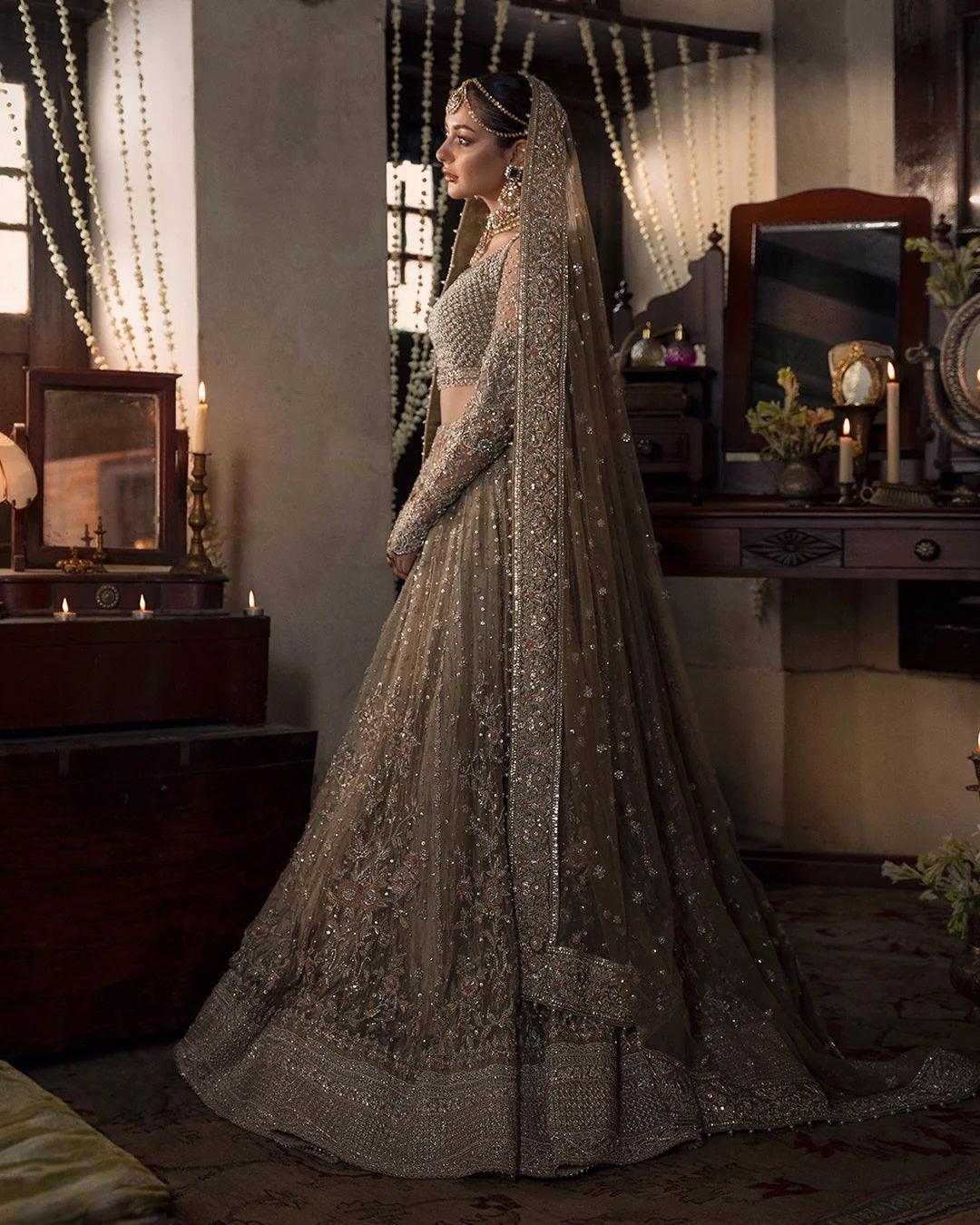 Faiza Saqlain Wedding Couture Net Embroidered 3 Pc Unstitched Collection MAH