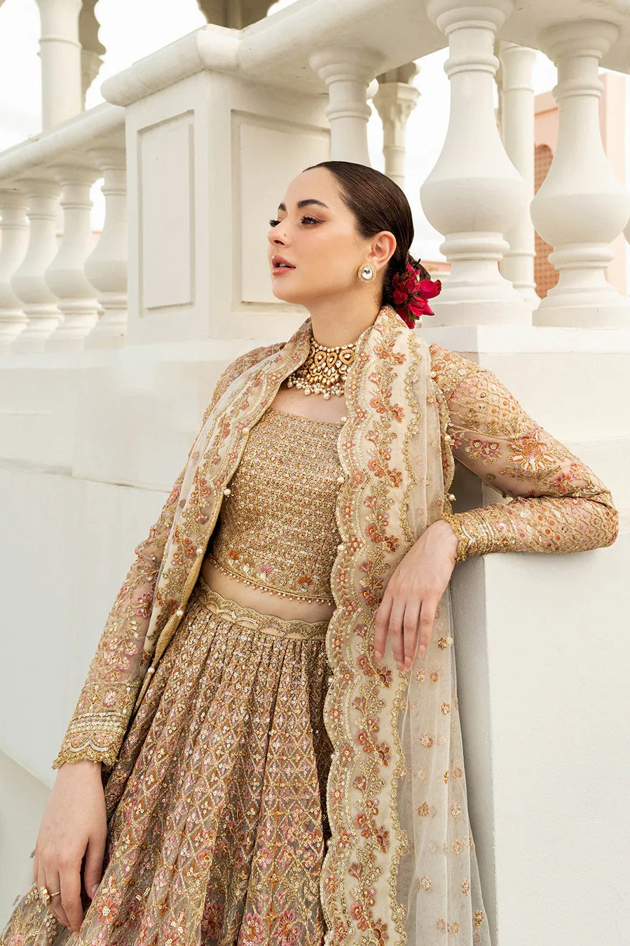 Faiza Saqlain Jemina - Luxury Net Embroidered 3 Piece Unstitched