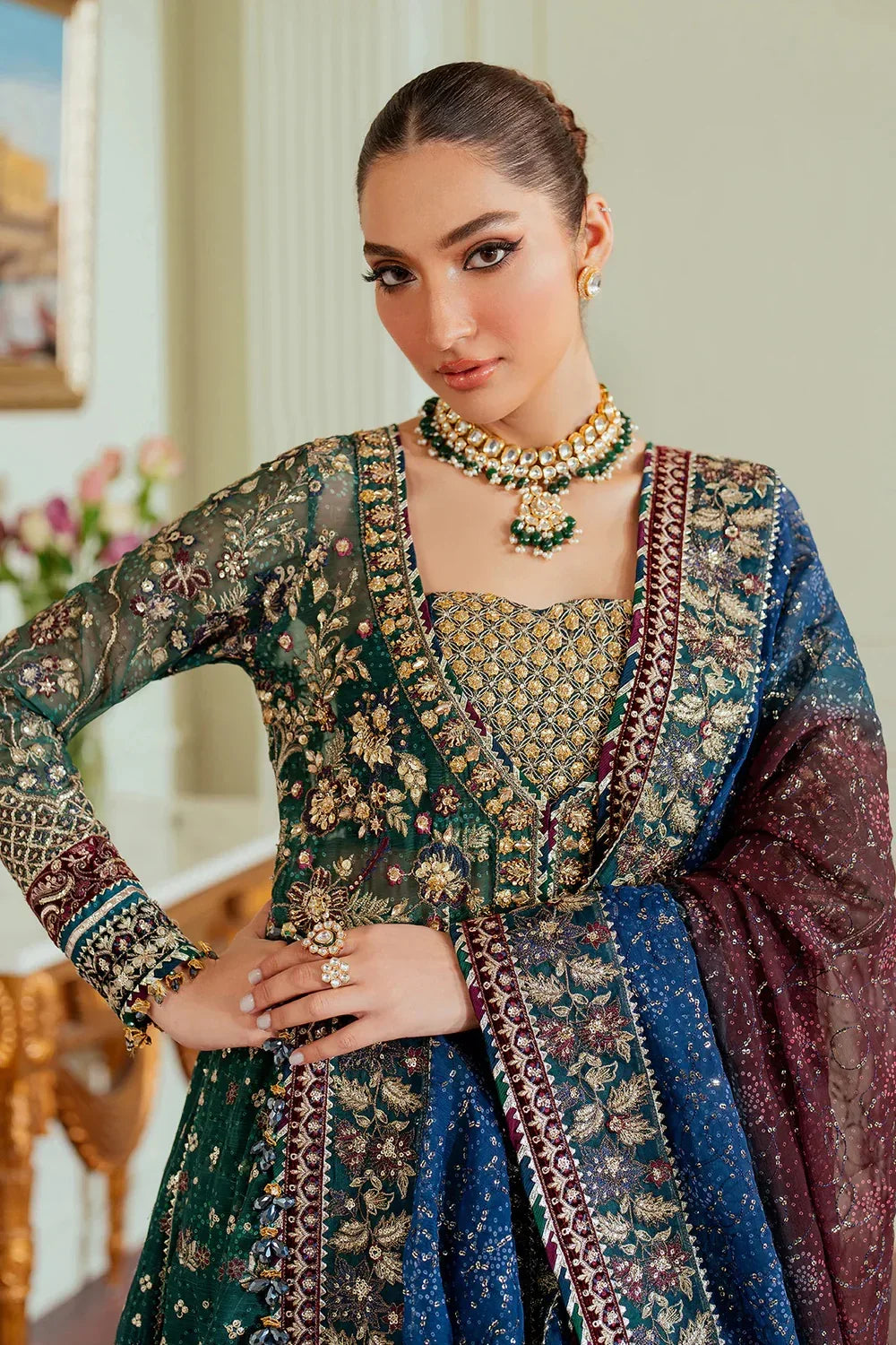 Baroque Luxury Chiffon Embroidered Unstitched  3 Piece CH13-03