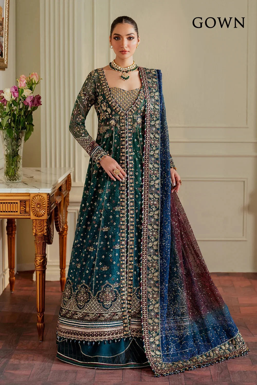 Baroque Luxury Chiffon Embroidered Unstitched  3 Piece CH13-03