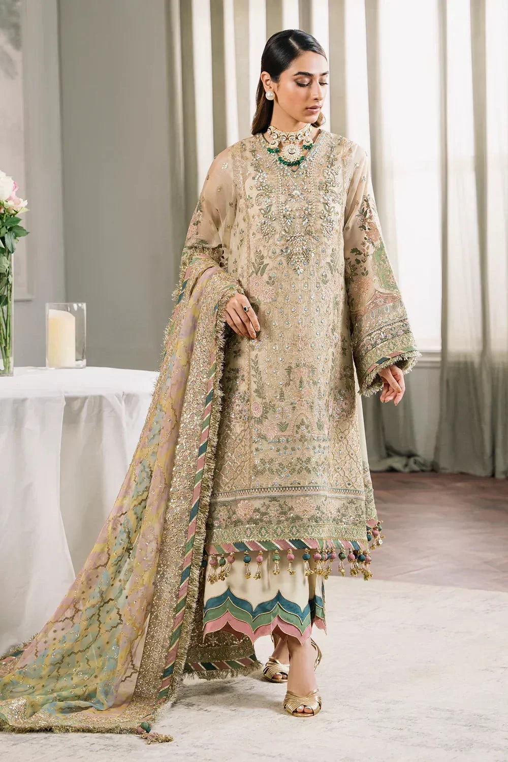 Baroque Chiffon Embroidered 3 Piece Unstitched Masuri CH12-04