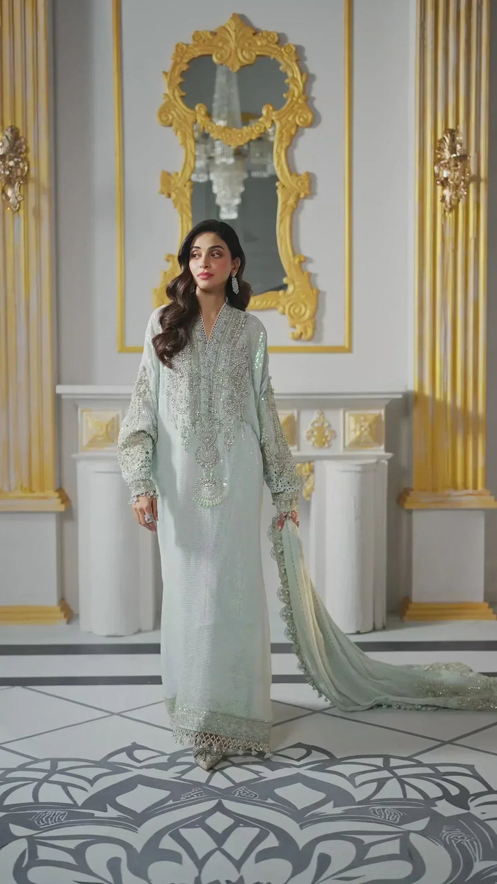 Maria.B Luxury Chiffon Embroidered Unstitched Collection BD - 3005 - 3 Pieces Chiffon - Zainabjees