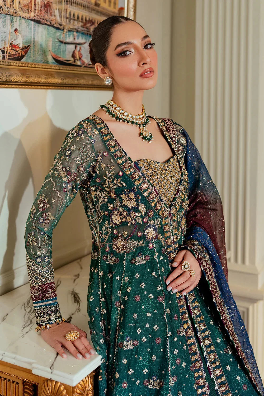 Baroque Luxury Chiffon Embroidered Unstitched  3 Piece CH13-03