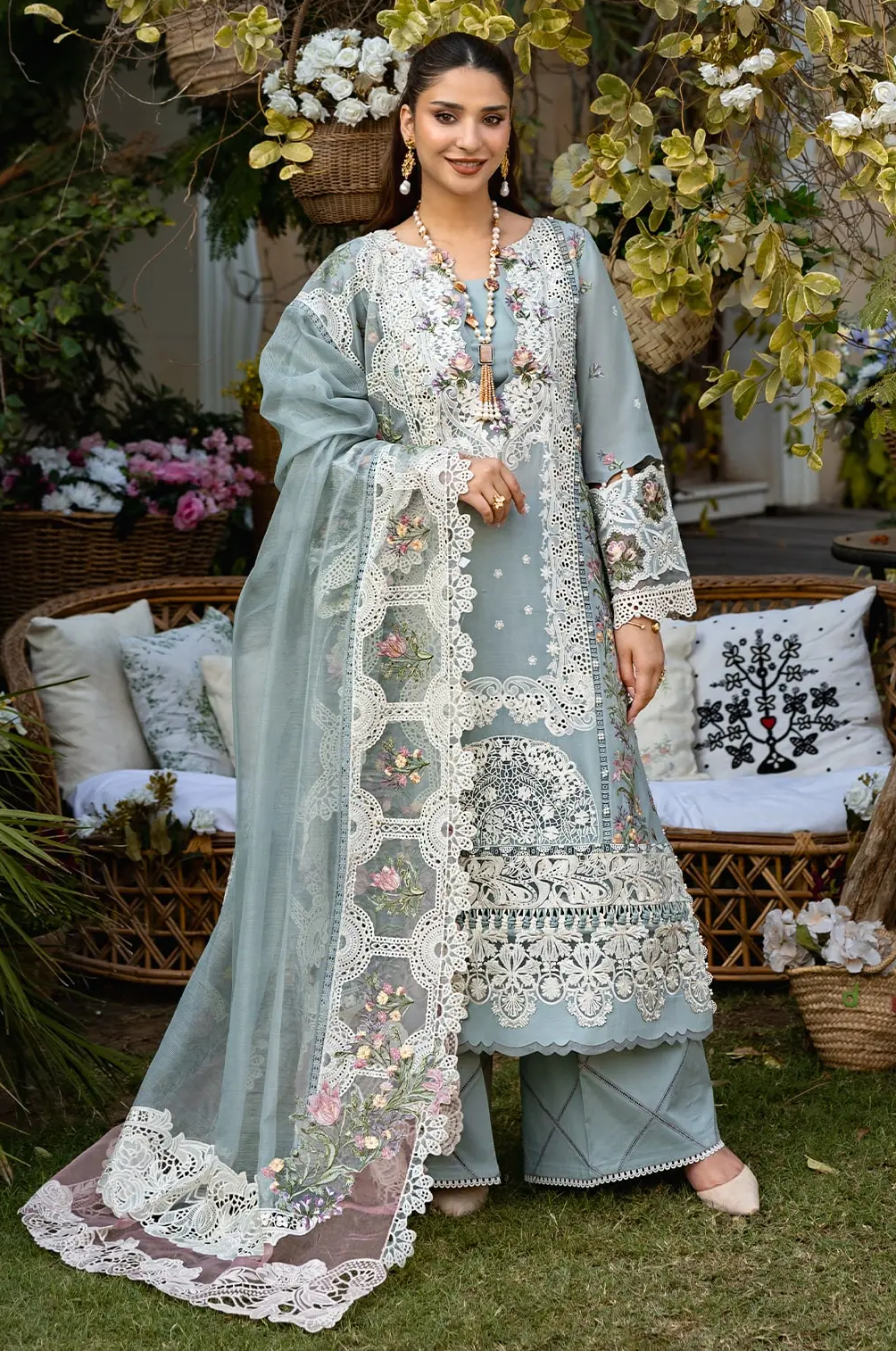 Elaf Luxury Premium Embroidered Lawn Unstitched Collection Samaa