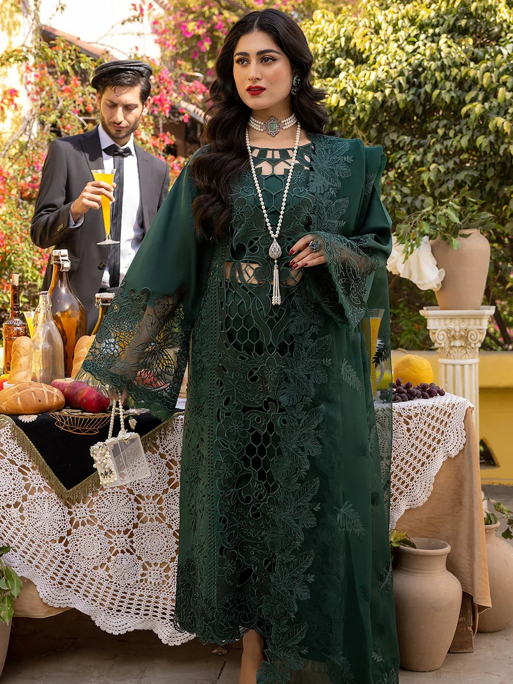 Bin Ilyas Cheri Festive Summer Luxuxry Lawn Collection 708 - B Unstitched 3 Piece - 3 Pieces Lawn - Zainabjees