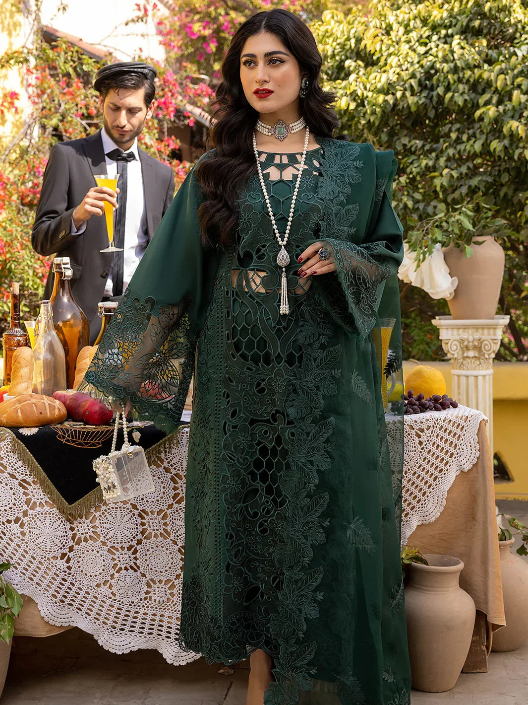 Bin Ilyas Cheri Festive Summer Luxuxry Lawn Collection 708 - B Unstitched 3 Piece - 3 Pieces Lawn - Zainabjees