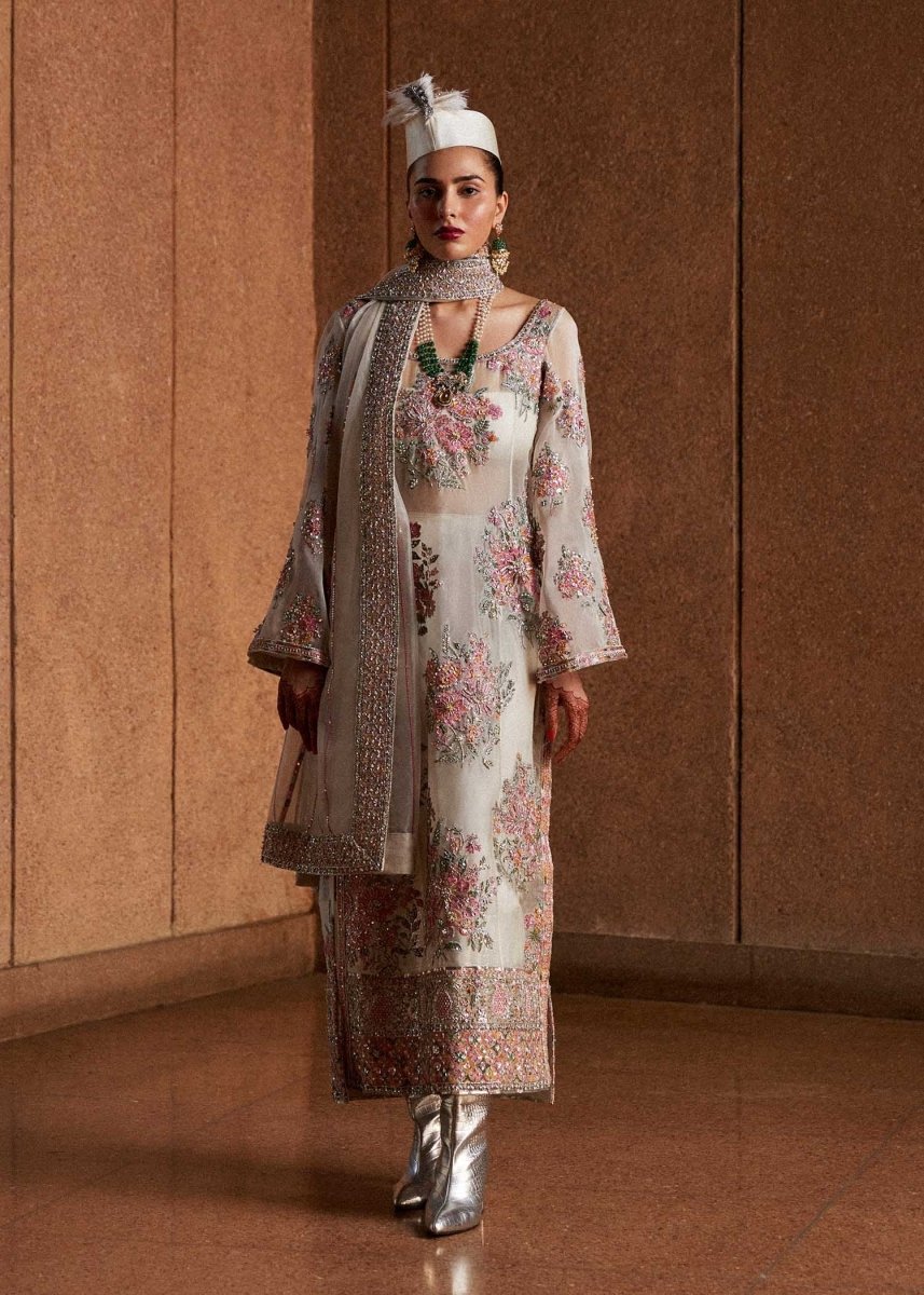 Hussain Rehar Organza Embroidered Unstitched 3 Piece Euru - 3 Pieces Organza - Zainabjees