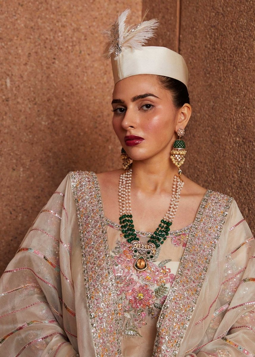 Hussain Rehar Organza Embroidered Unstitched 3 Piece Euru - 3 Pieces Organza - Zainabjees