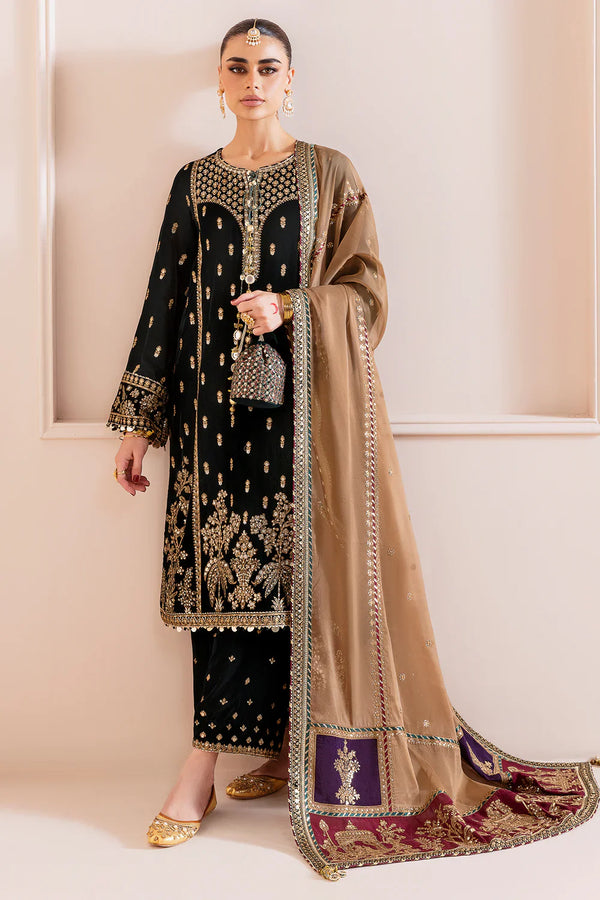 Jazmin Luxury Velvet Unstitched Collection CVF D-01 With Potli