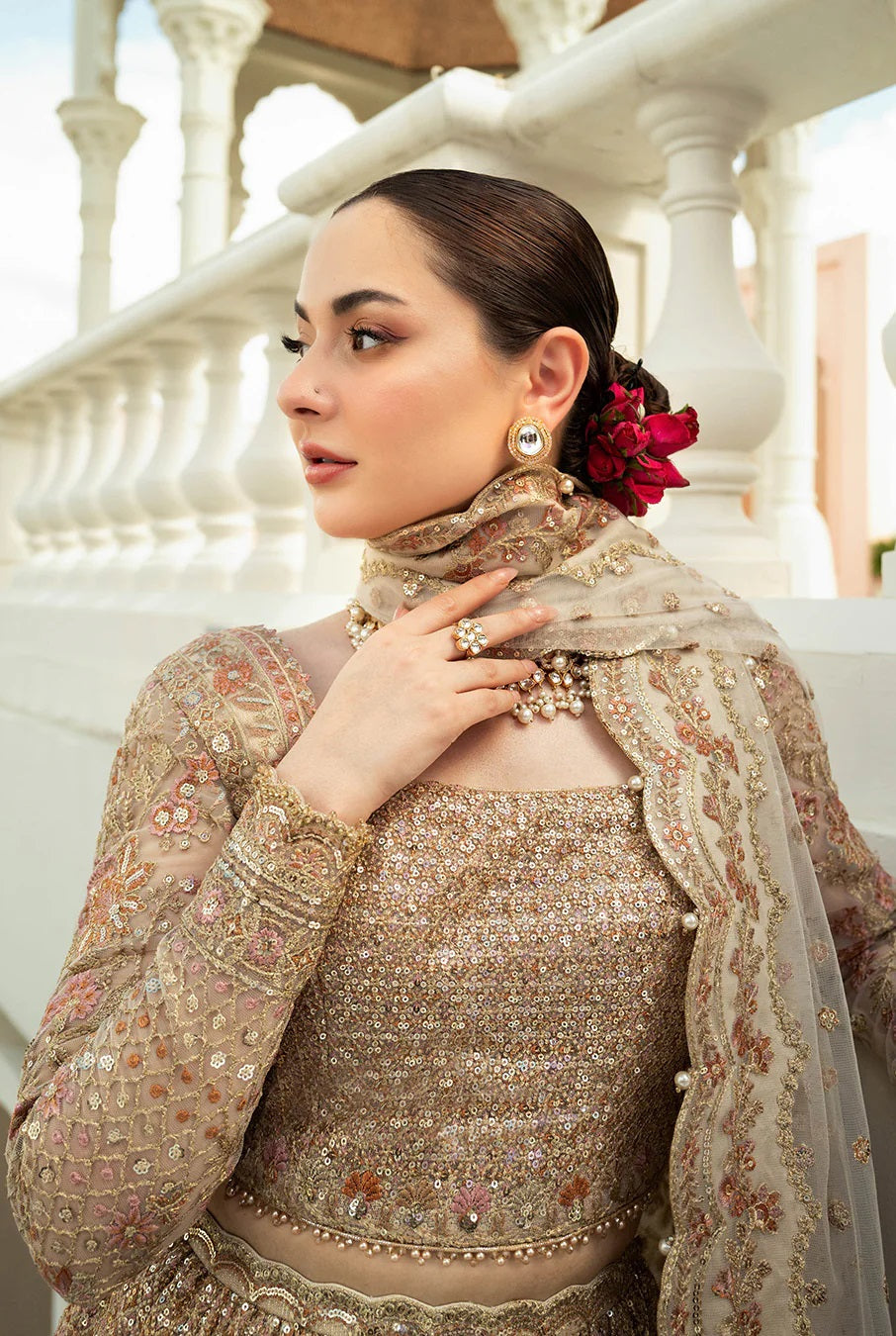Faiza Saqlain Jemina - Luxury Net Embroidered 3 Piece Unstitched