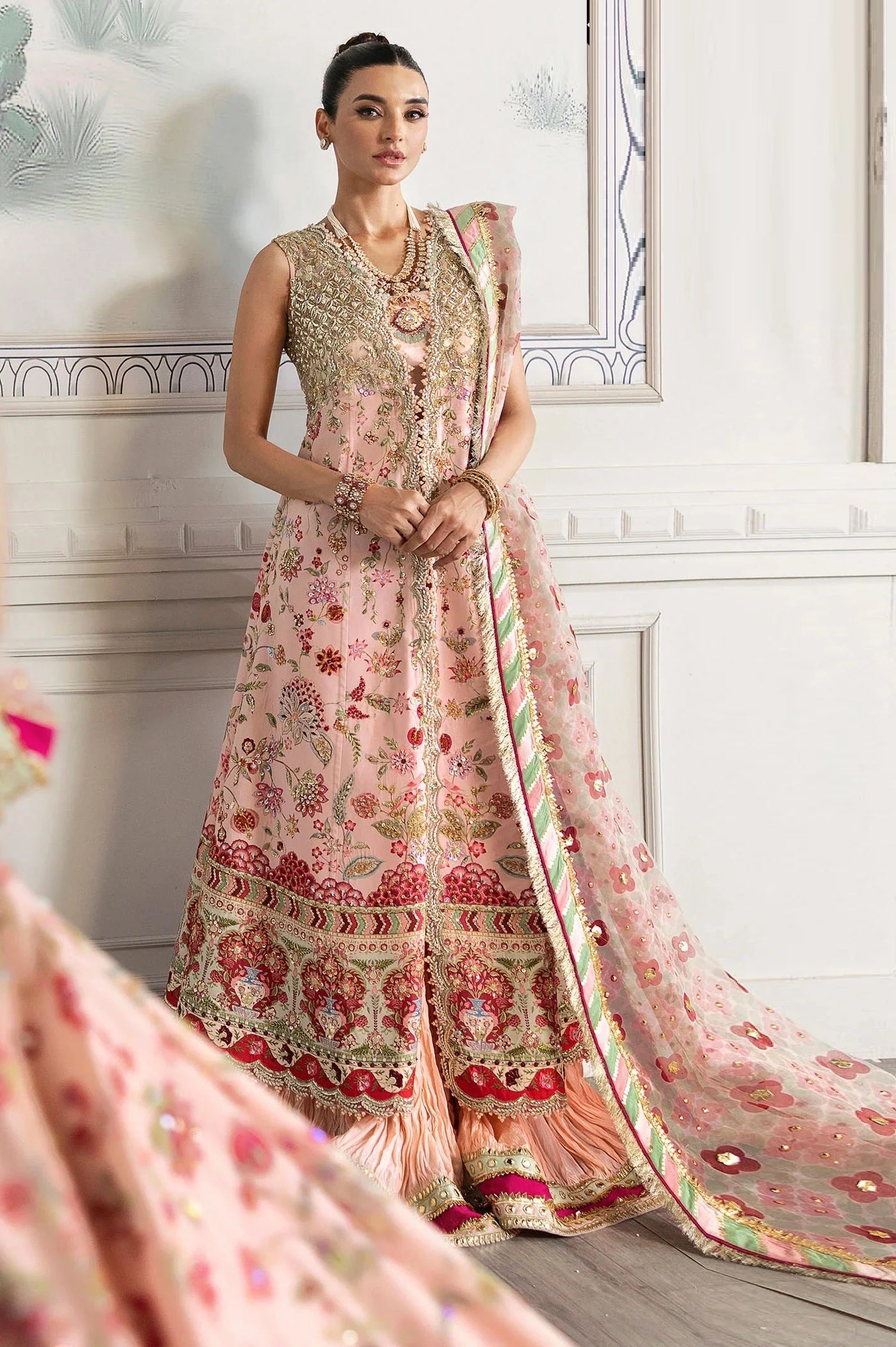 Crimson Luxury Raw Silk 3 Piece Unstitched Crystal Chinoiserie