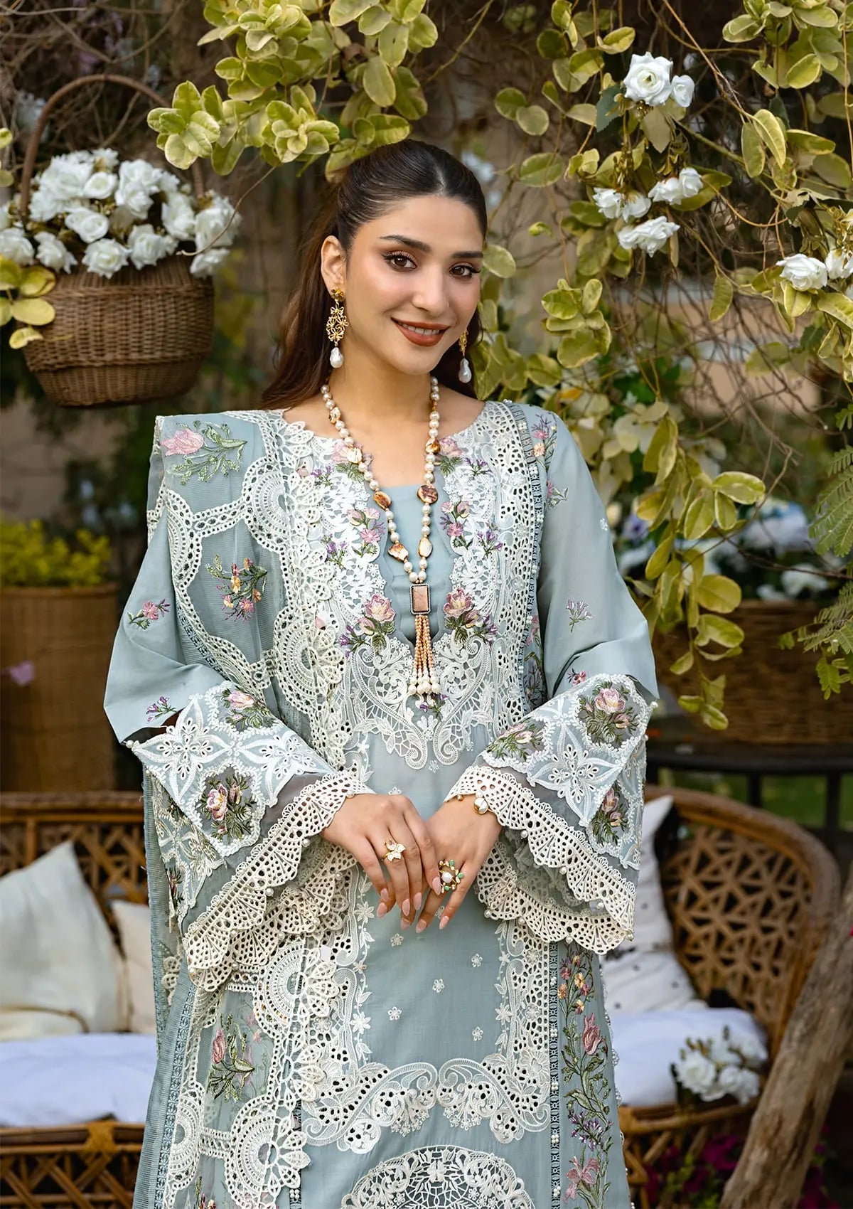 Elaf Luxury Premium Embroidered Lawn Unstitched Collection Samaa