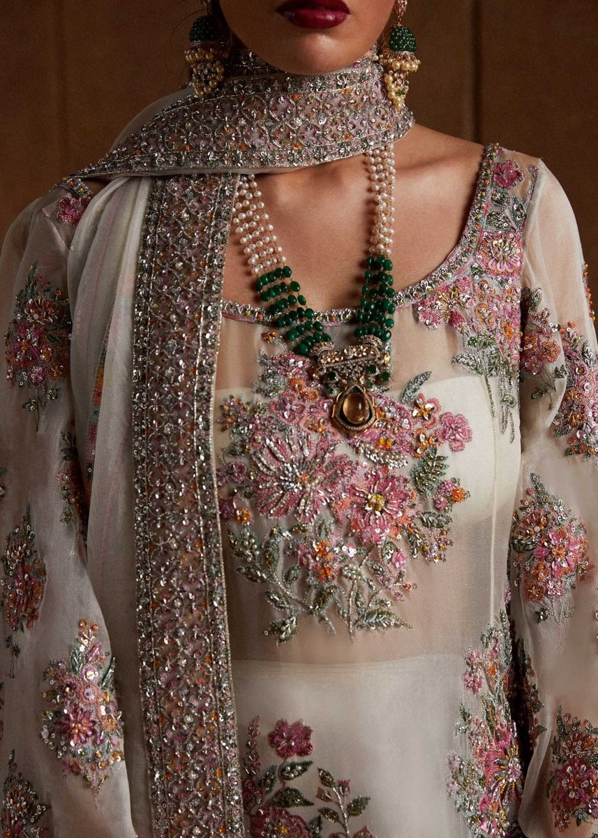 Hussain Rehar Organza Embroidered Unstitched 3 Piece Euru - 3 Pieces Organza - Zainabjees