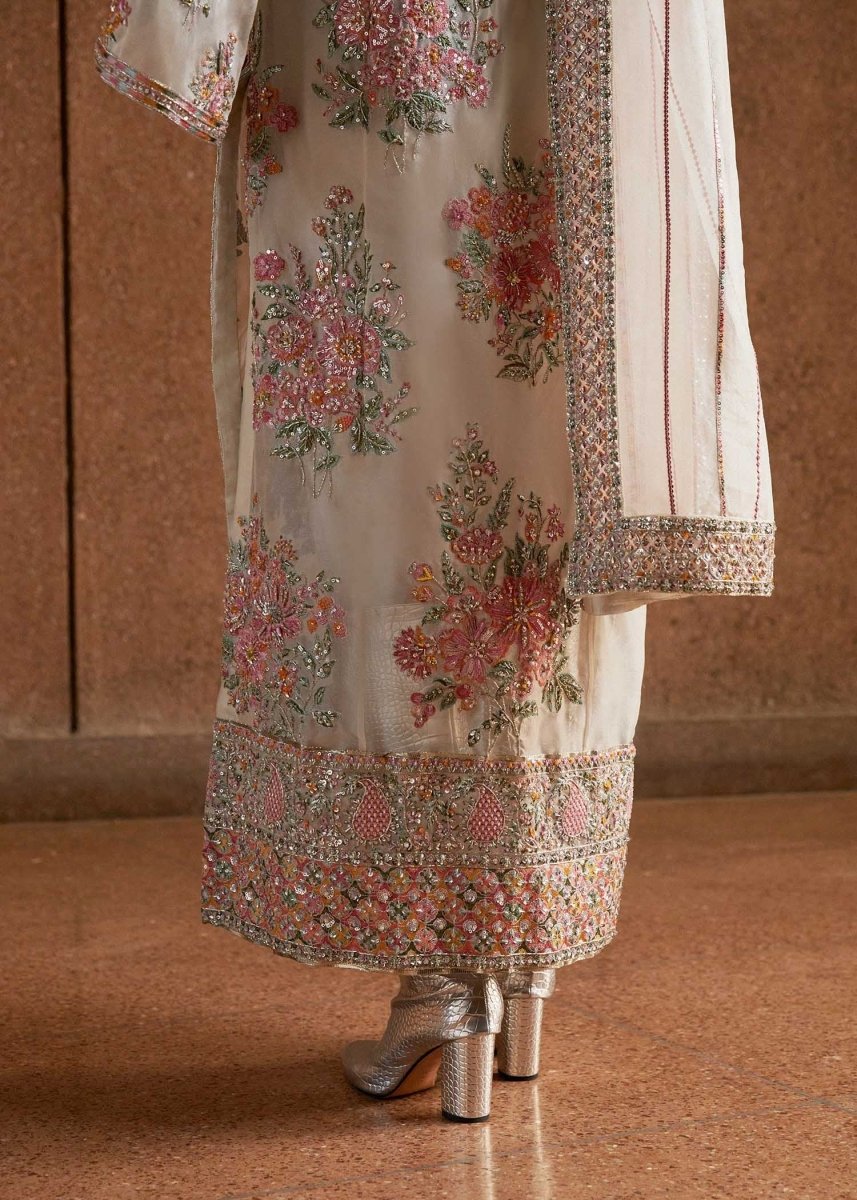 Hussain Rehar Organza Embroidered Unstitched 3 Piece Euru - 3 Pieces Organza - Zainabjees