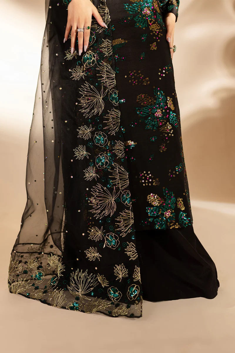 Nureh Luxury Raw Silk Unsticthed 3 Piece - TW-02 Golden Star Dust