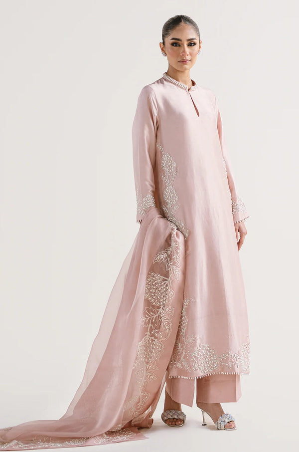 Mehreen Humayun Luxury Lava Sik Embroidered 3 Piece Unstitched - Pearl Blush